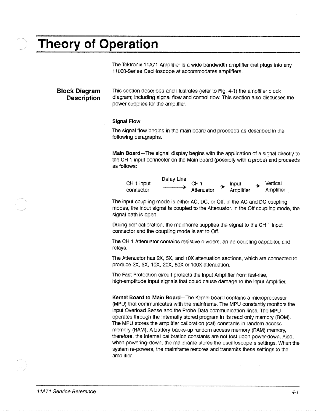 Tektronix 11A71 manual 