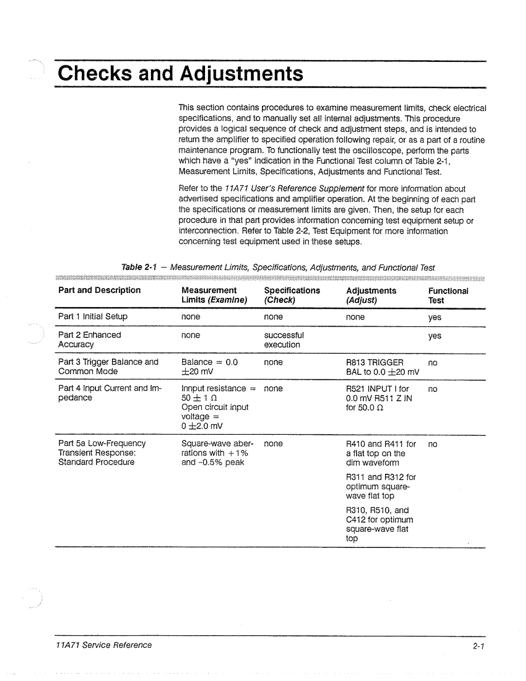 Tektronix 11A71 manual 