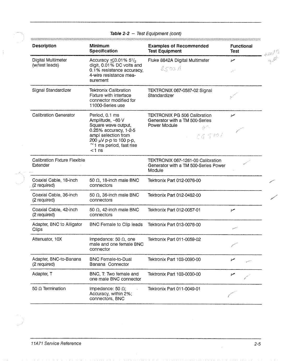 Tektronix 11A71 manual 