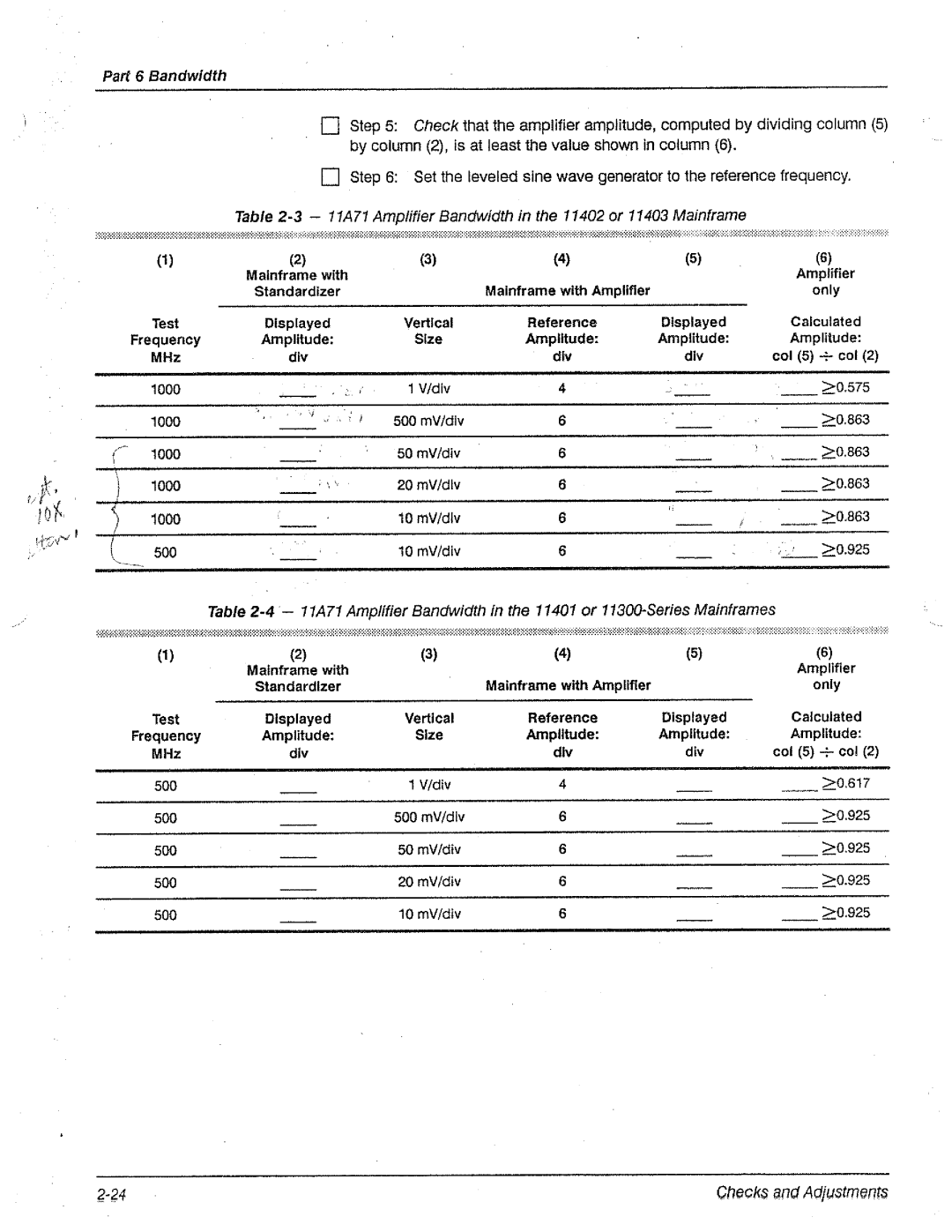 Tektronix 11A71 manual 