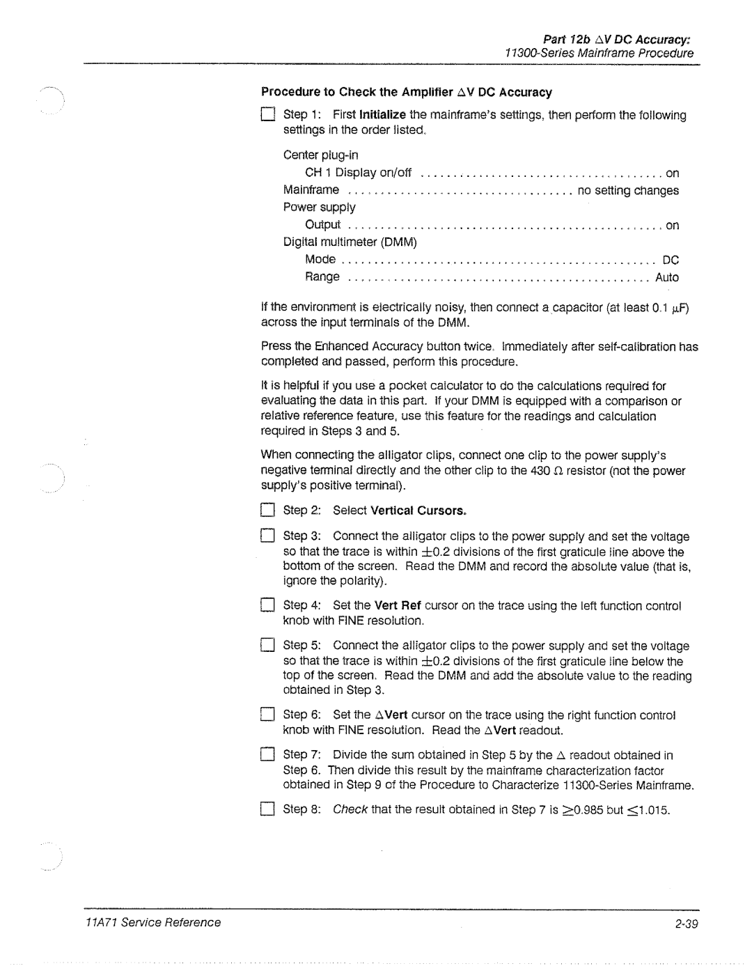 Tektronix 11A71 manual 
