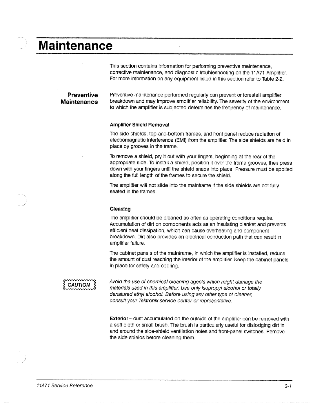 Tektronix 11A71 manual 