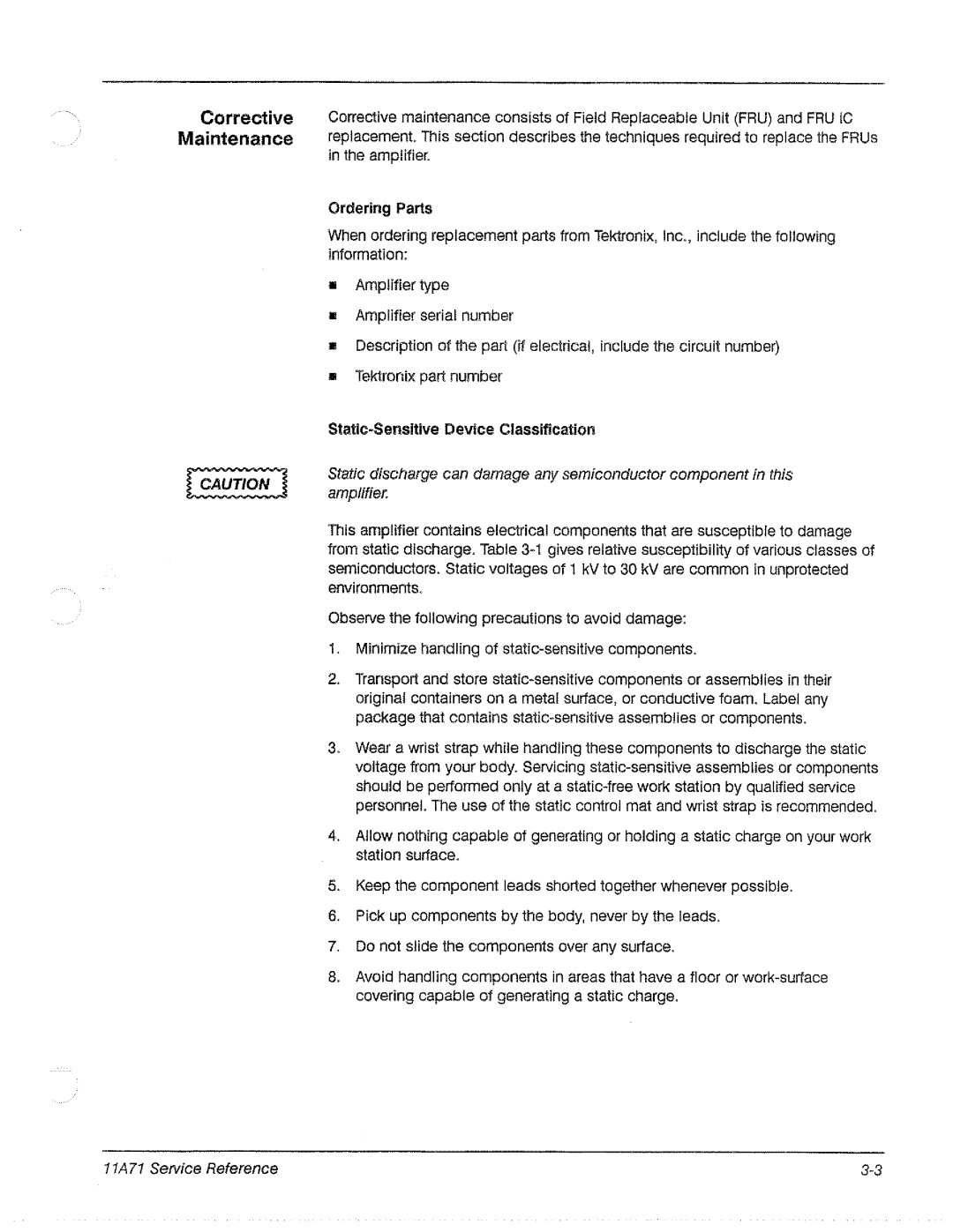 Tektronix 11A71 manual 