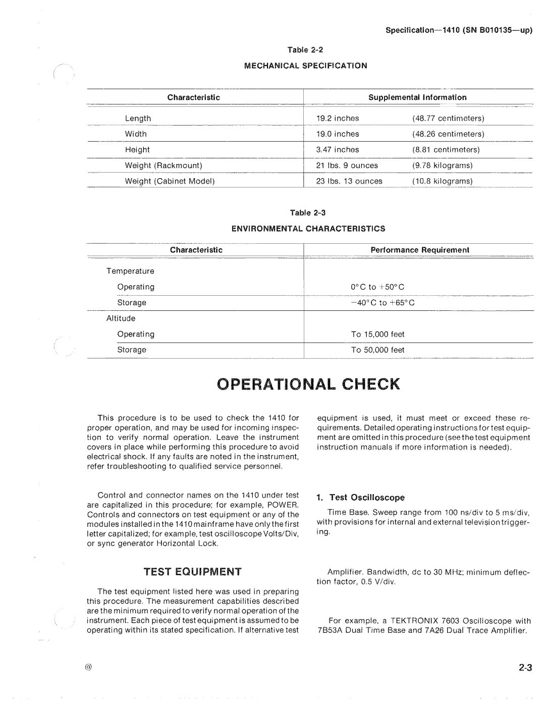 Tektronix 1410 manual 