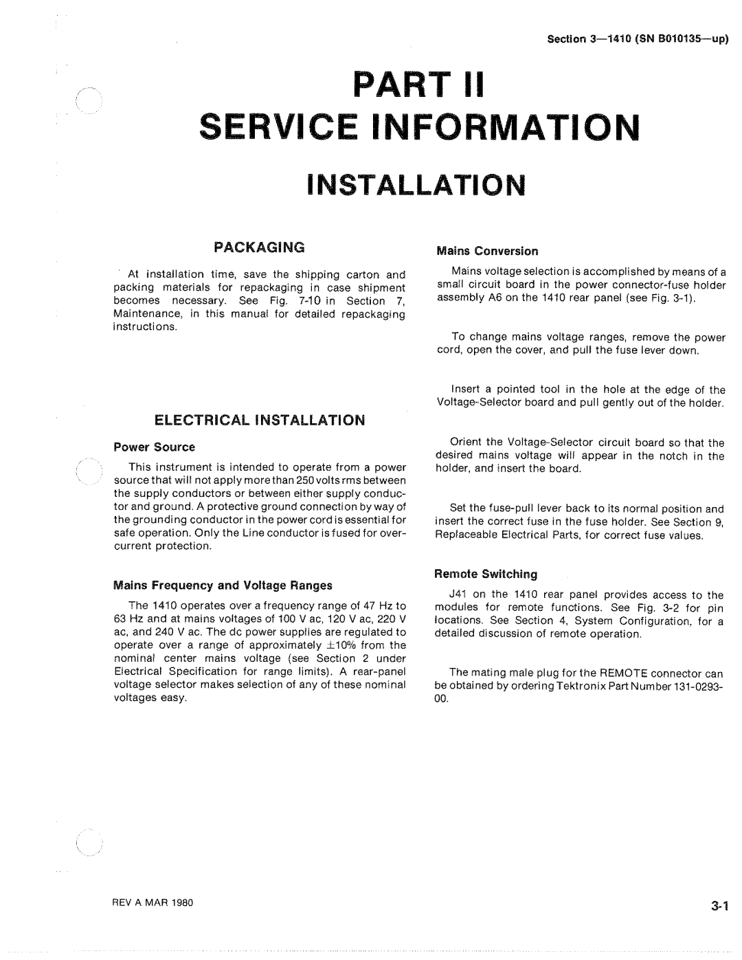 Tektronix 1410 manual 