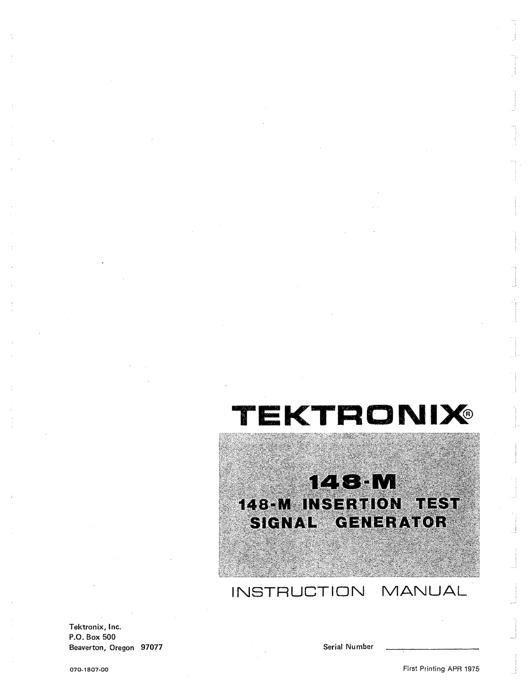 Tektronix 148-M manual 