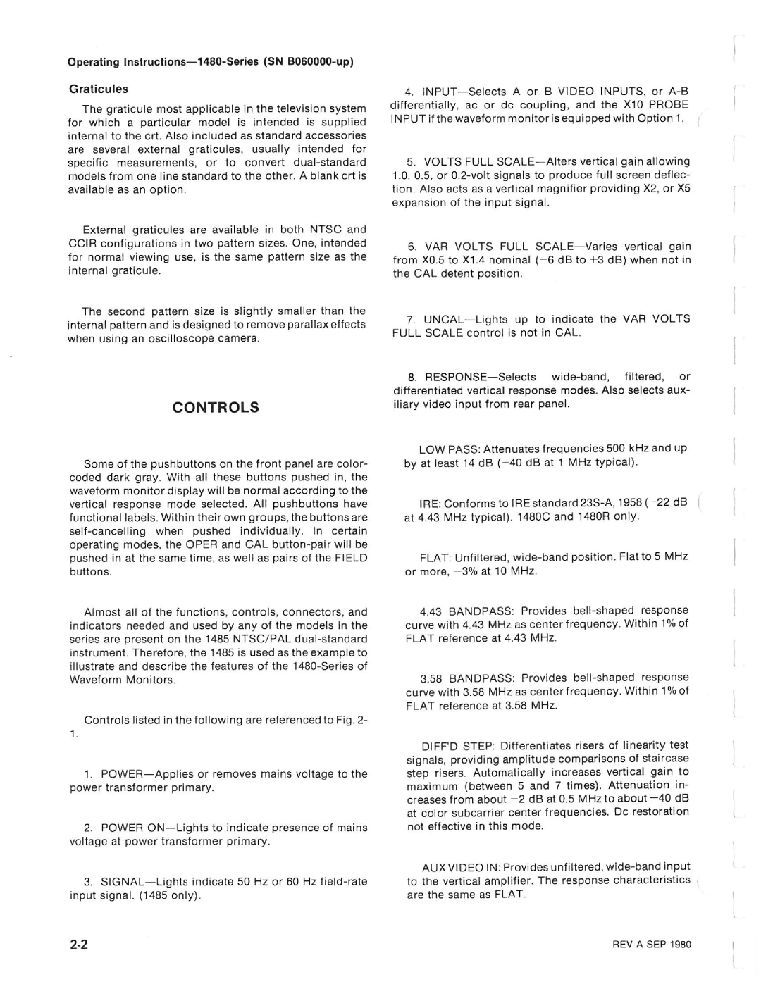 Tektronix 1480-SERIES manual 