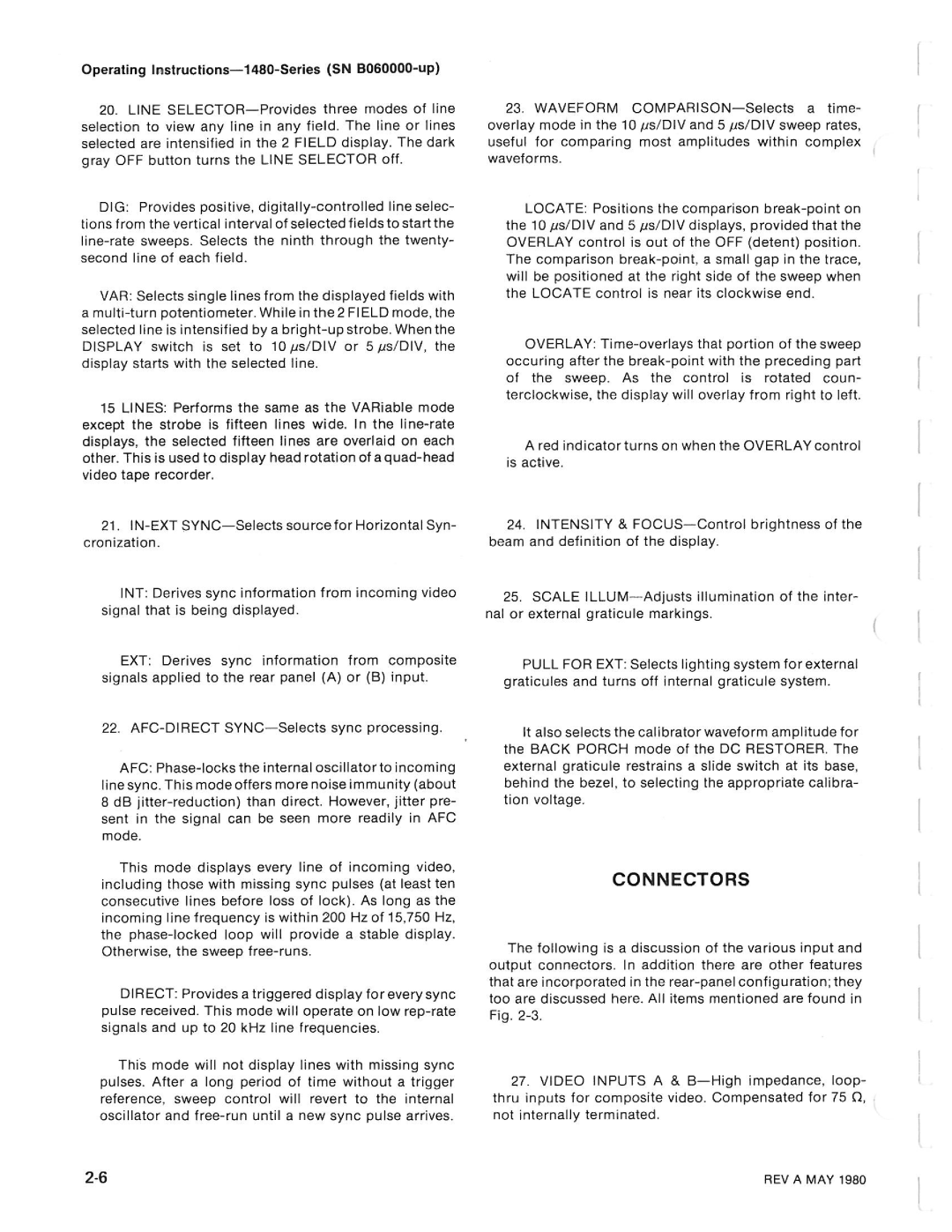 Tektronix 1480-SERIES manual 