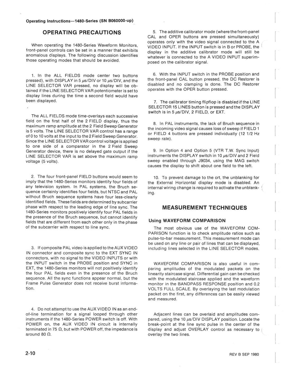 Tektronix 1480-SERIES manual 