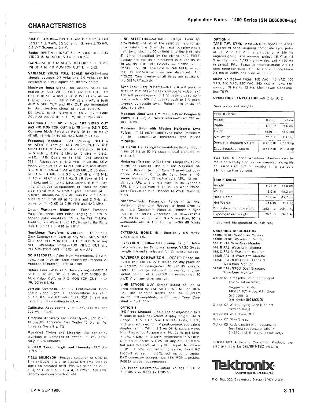 Tektronix 1480-SERIES manual 