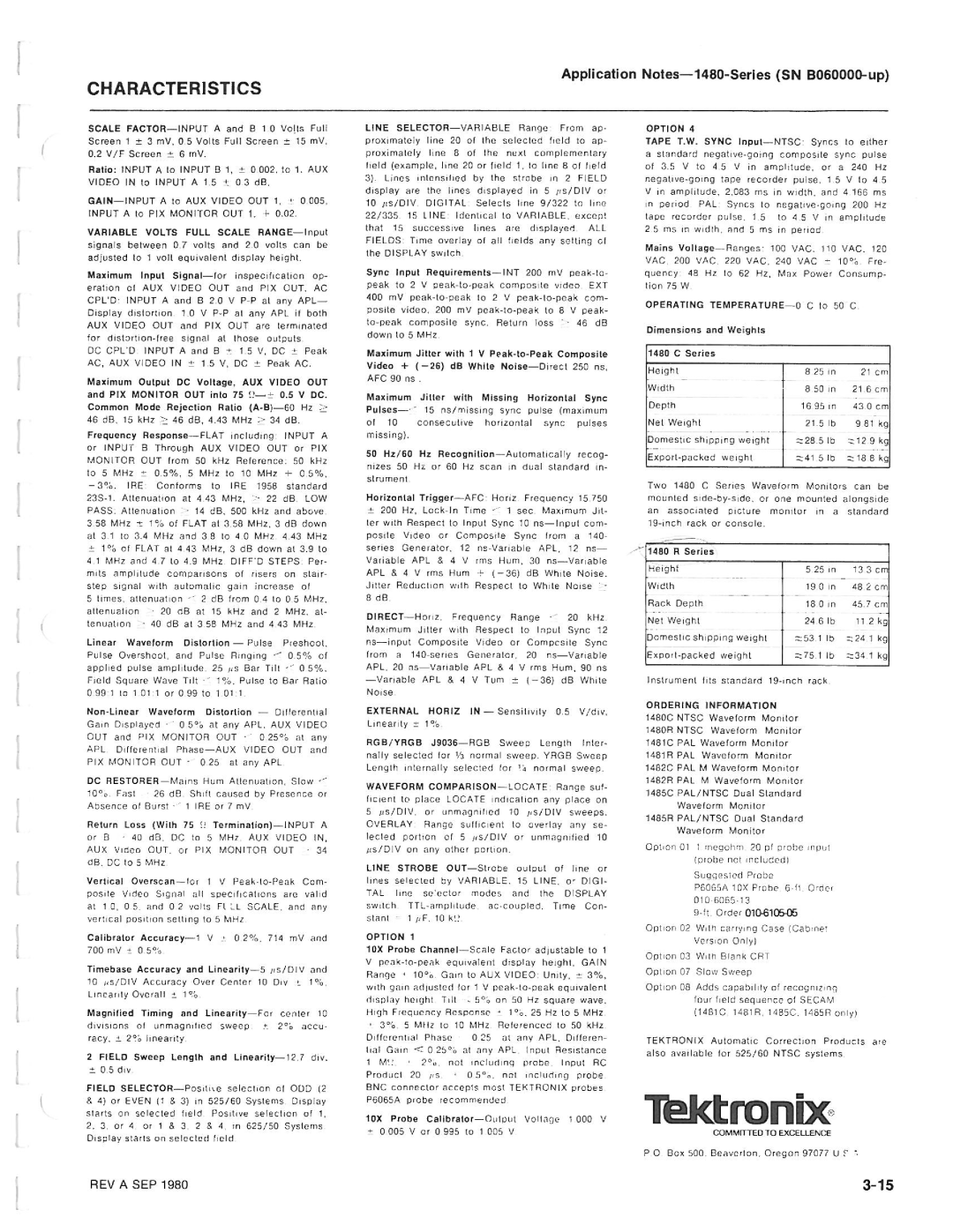 Tektronix 1480-SERIES manual 