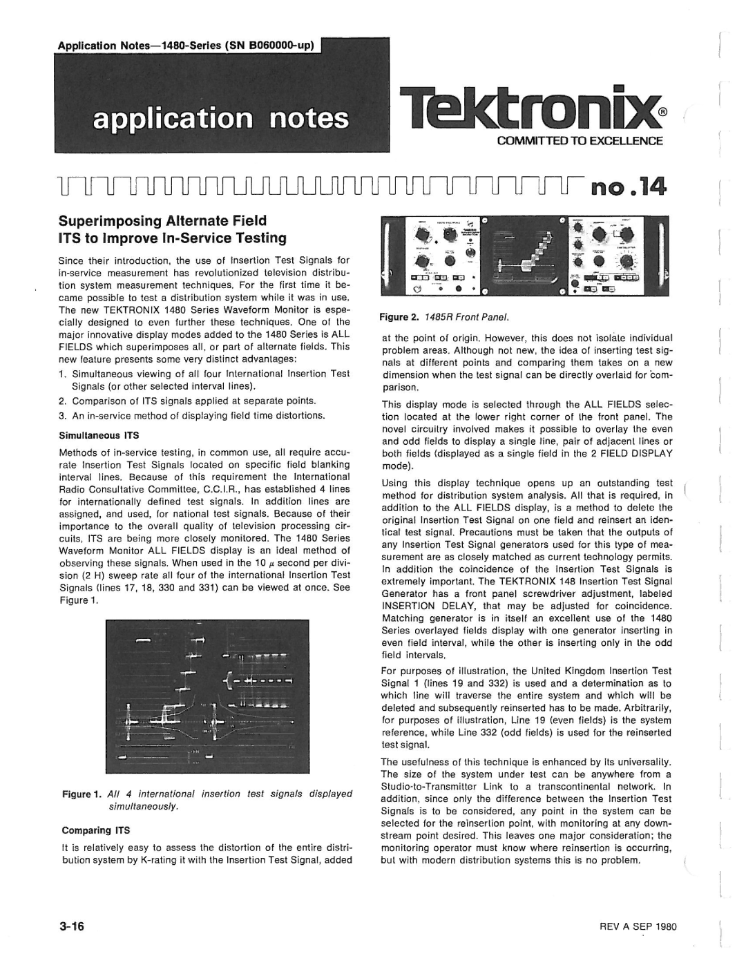 Tektronix 1480-SERIES manual 