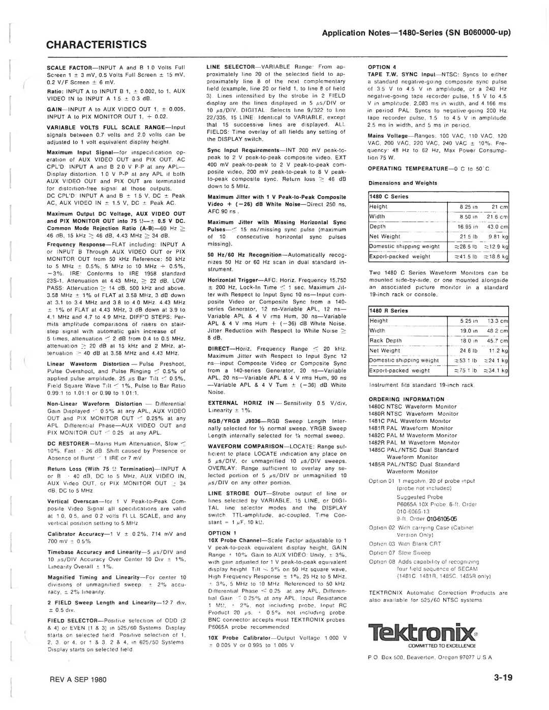 Tektronix 1480-SERIES manual 