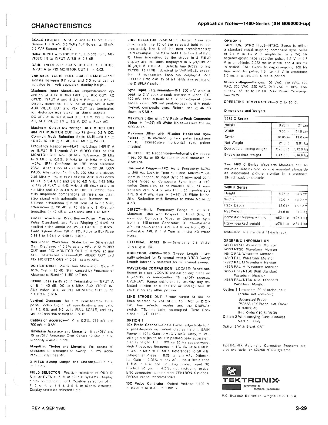 Tektronix 1480-SERIES manual 