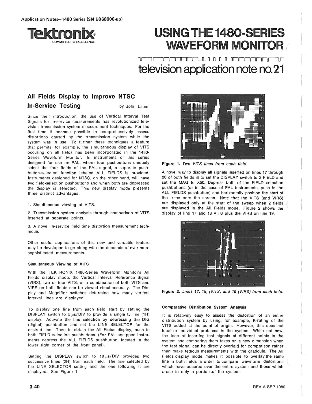 Tektronix 1480-SERIES manual 