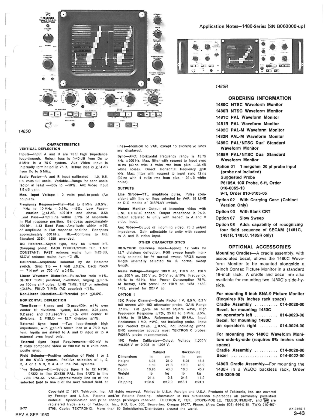 Tektronix 1480-SERIES manual 