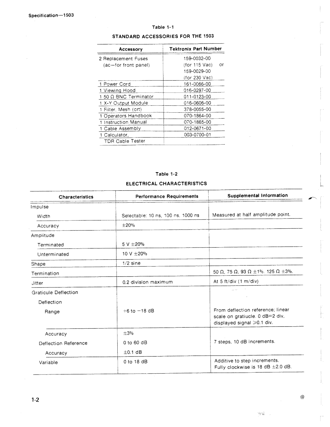 Tektronix 1503 manual 