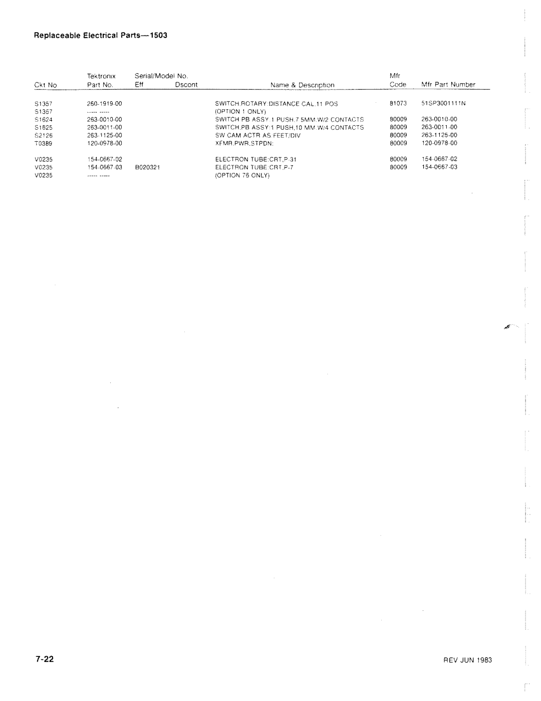 Tektronix 1503 manual 