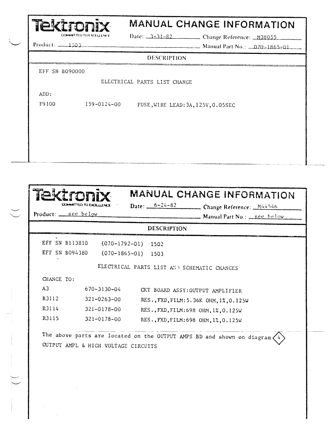 Tektronix 1503 manual 