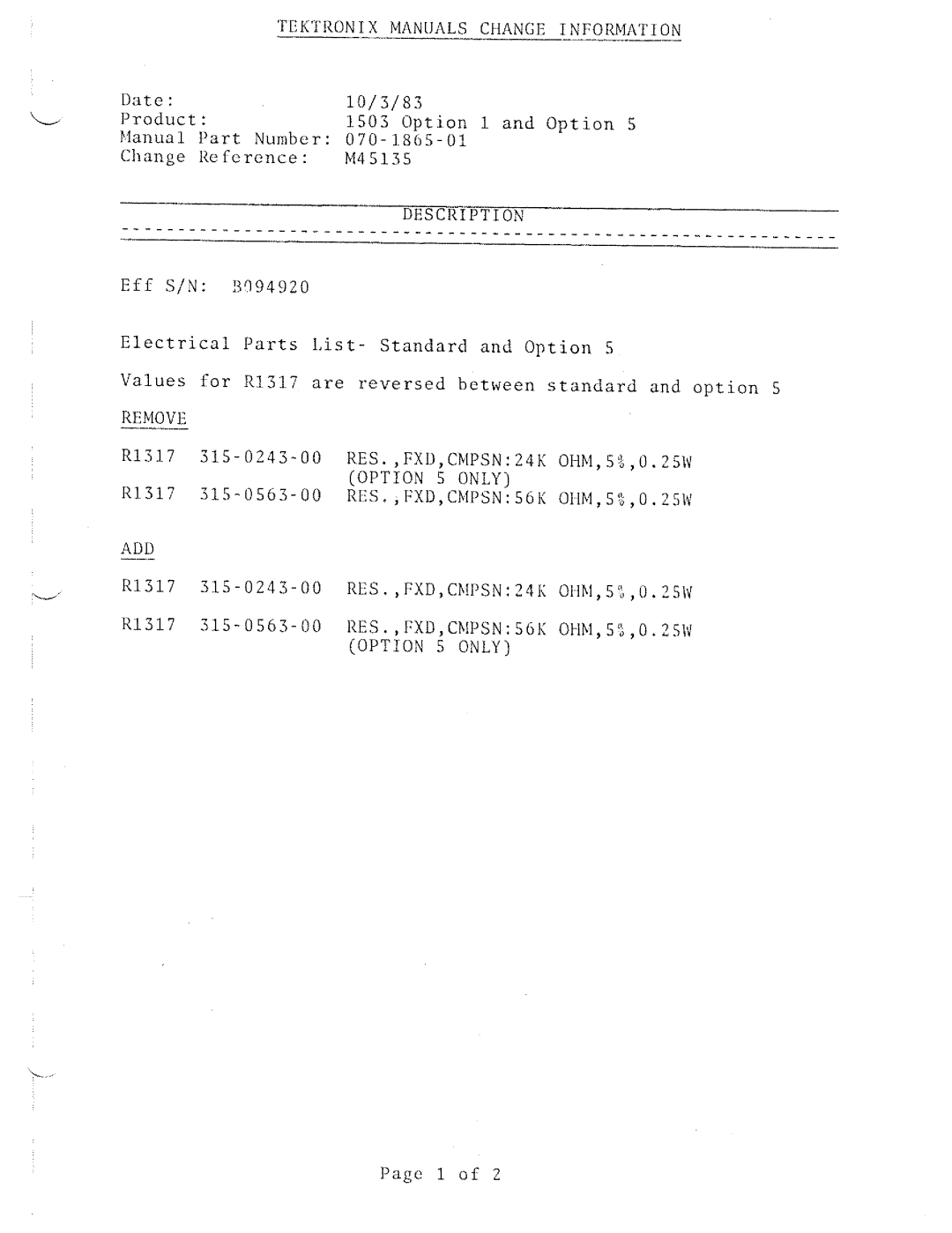 Tektronix 1503 manual 