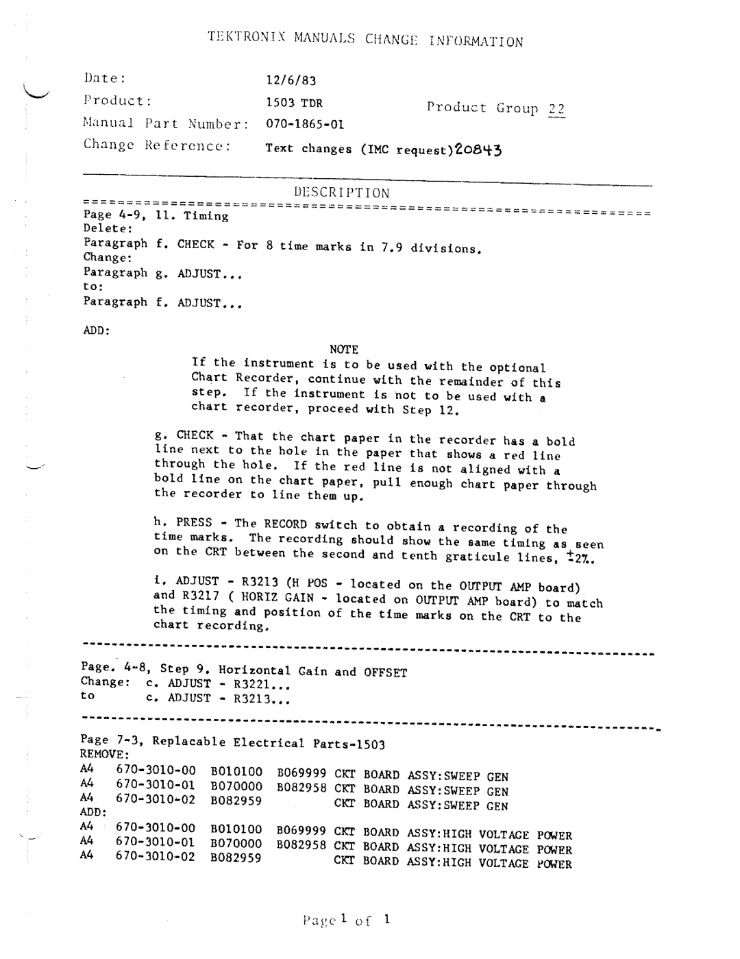 Tektronix 1503 manual 