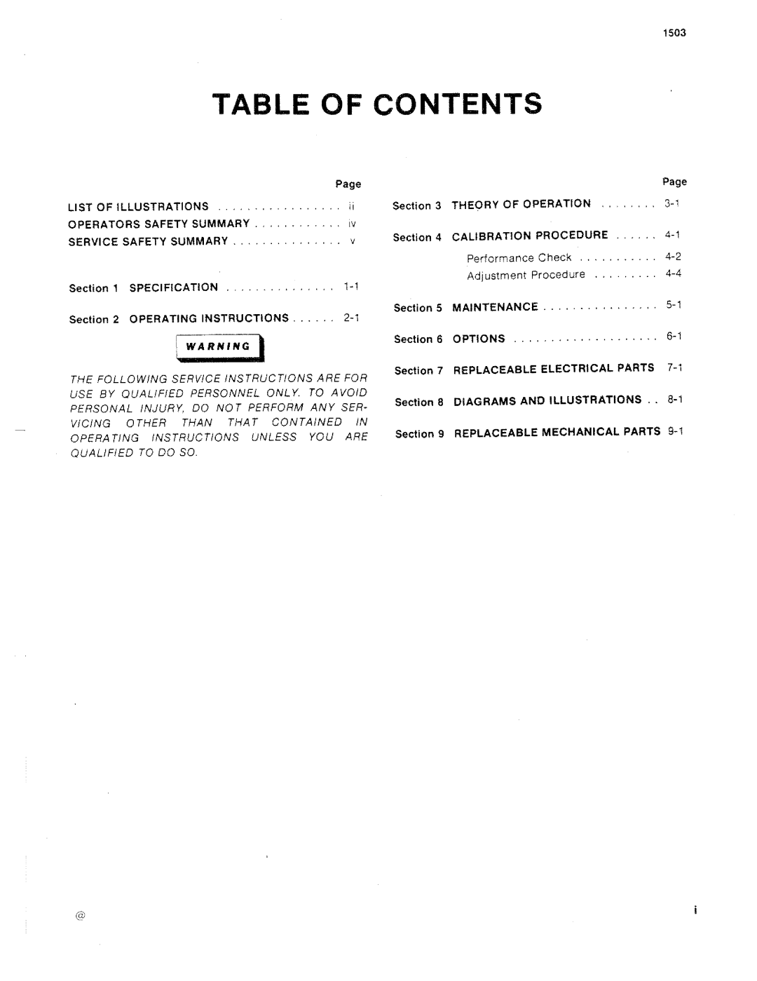 Tektronix 1503 manual 