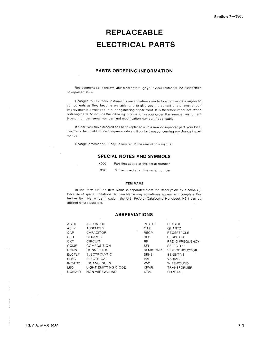 Tektronix 1503 manual 