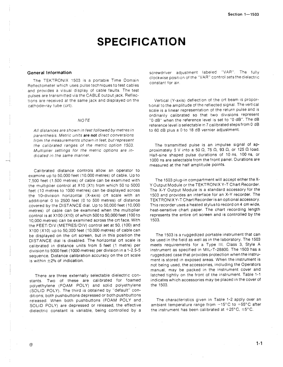 Tektronix 1503 manual 