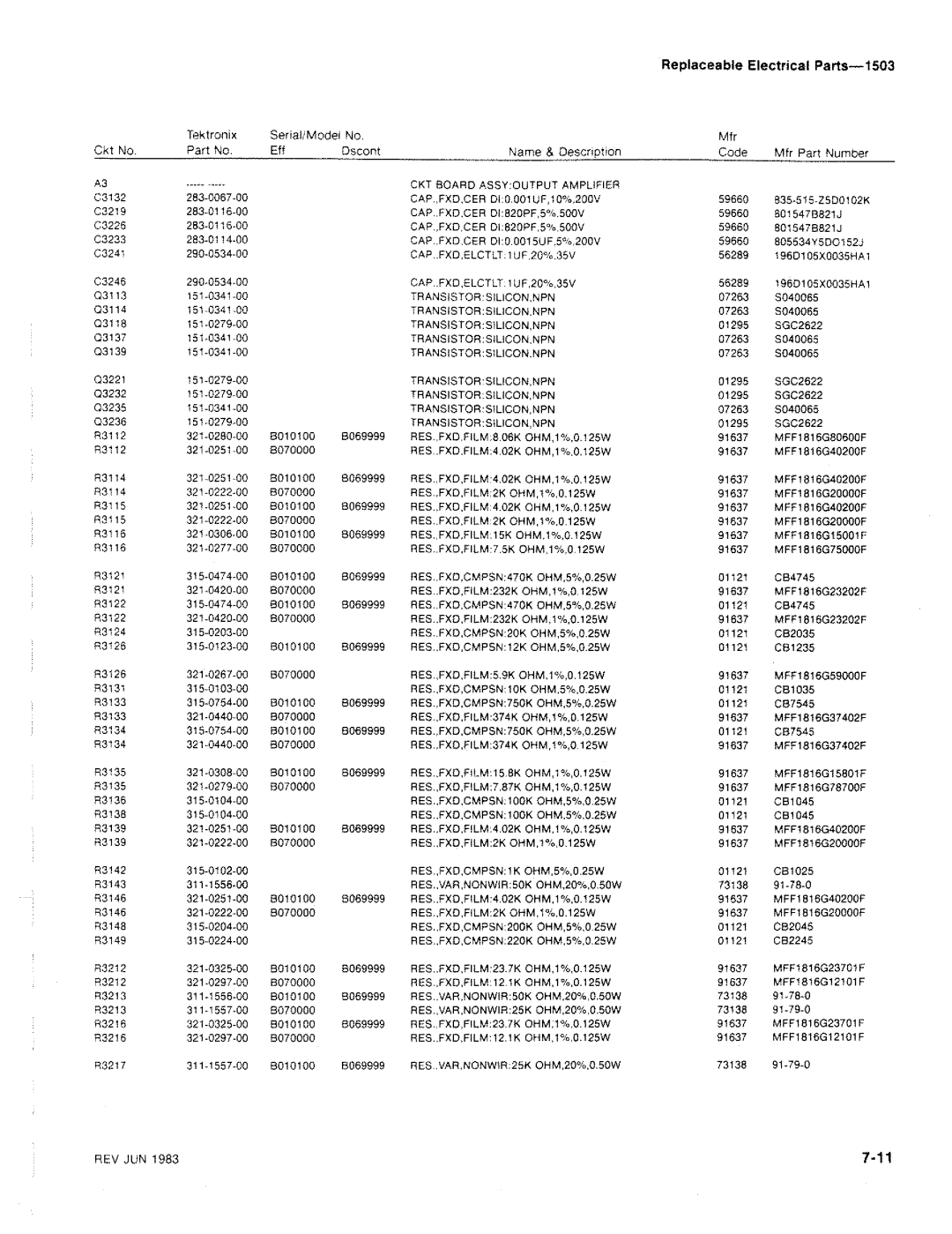 Tektronix 1503 manual 