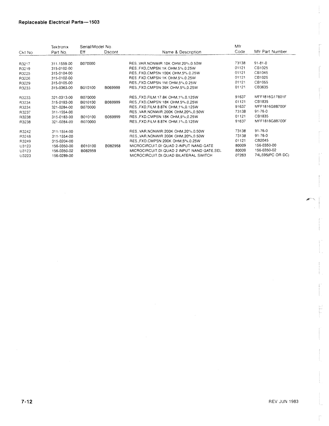 Tektronix 1503 manual 