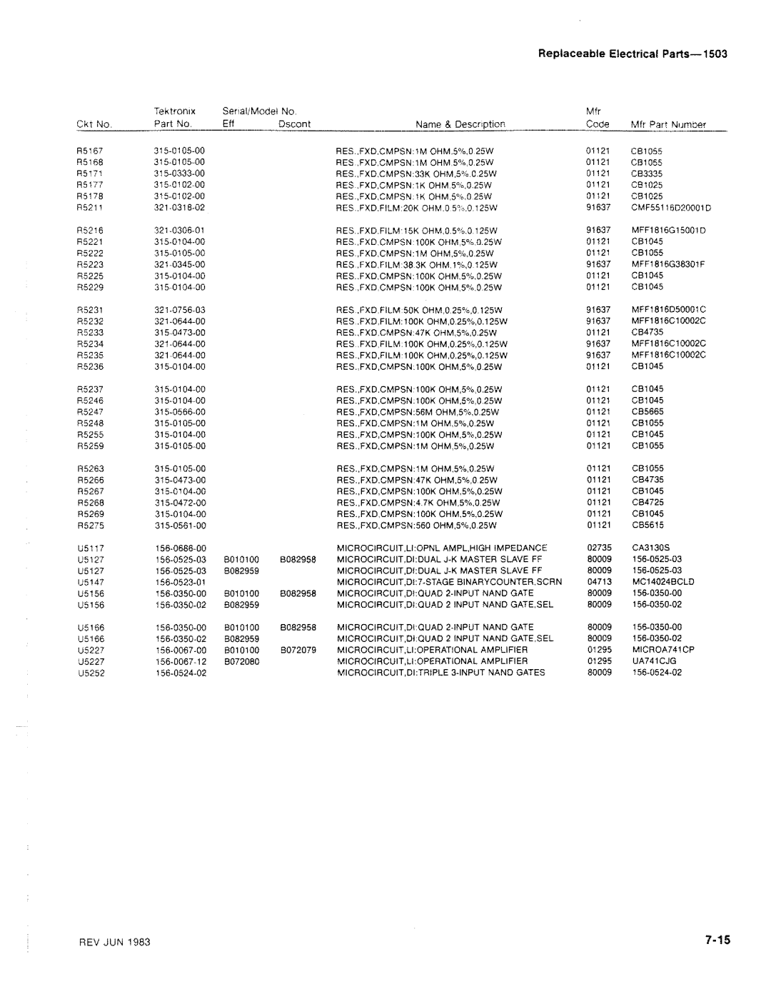 Tektronix 1503 manual 