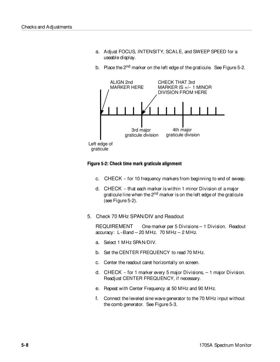 Tektronix 1705A instruction manual Marker Here Marker is +/-- 1 Minor Division from Here 