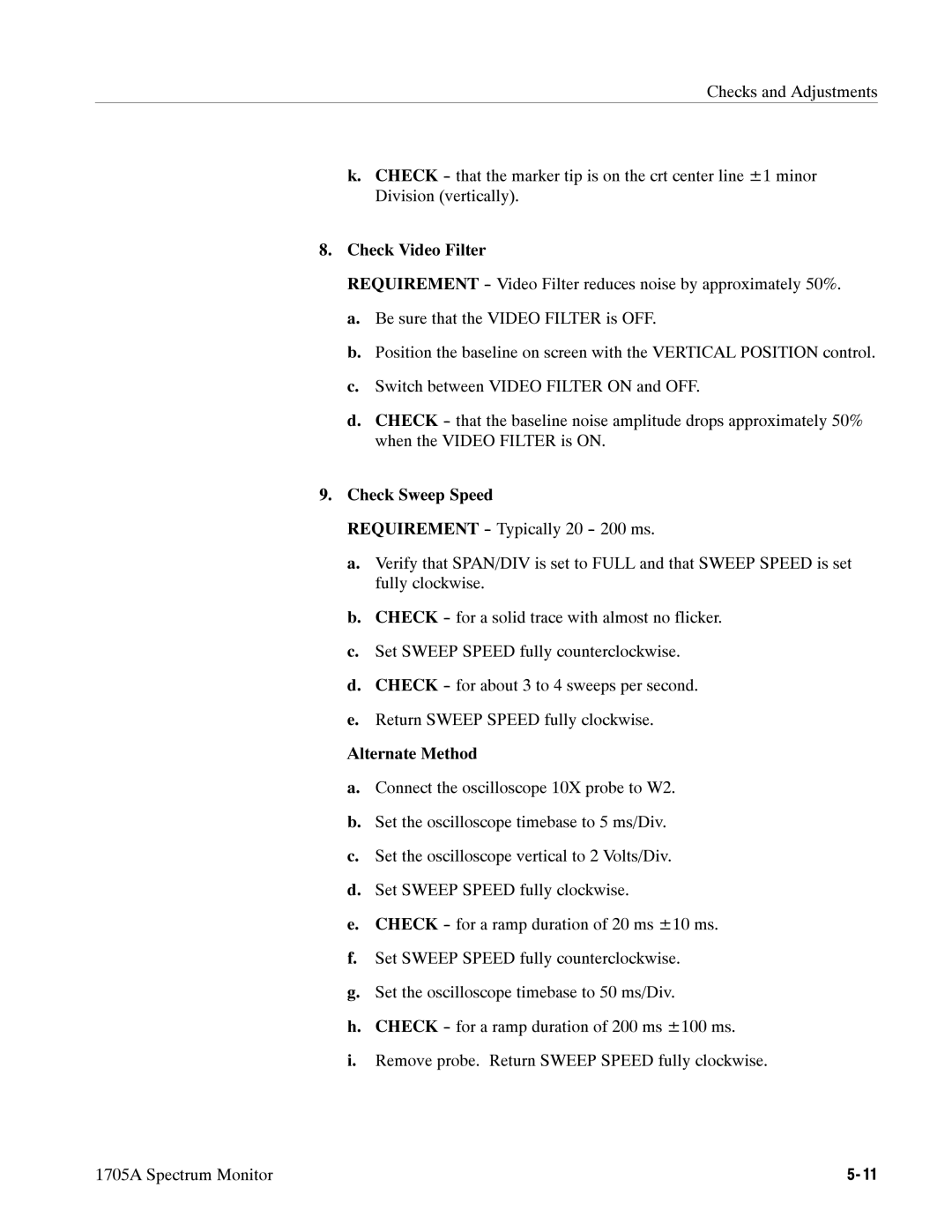 Tektronix 1705A instruction manual 