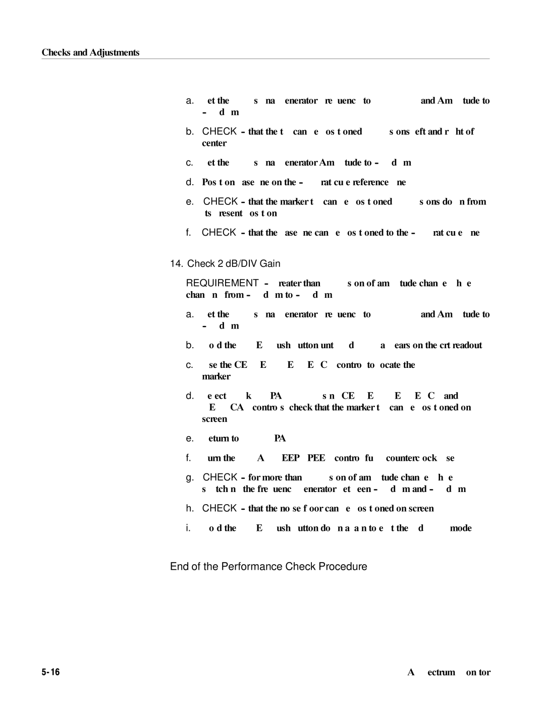 Tektronix 1705A instruction manual End of the Performance Check Procedure 