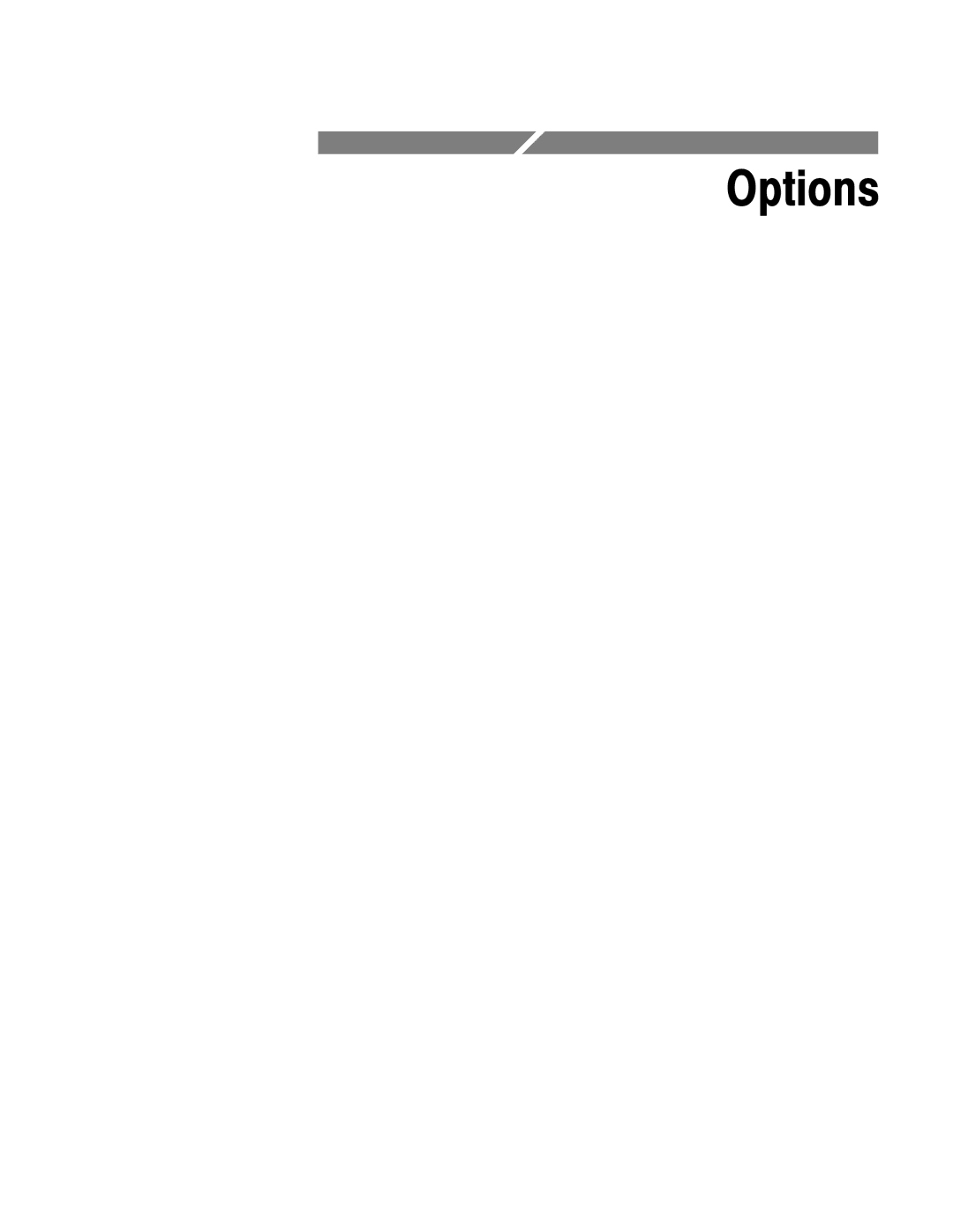 Tektronix 1705A instruction manual Options 