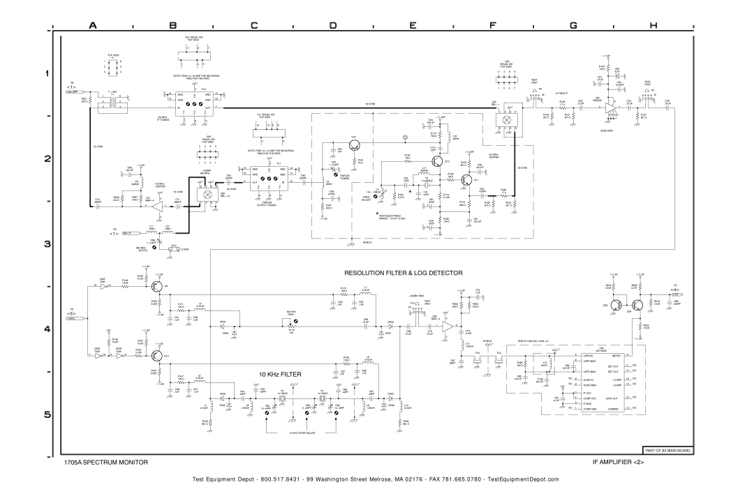 Tektronix instruction manual Resolution Filter & LOG Detector, 1705A Spectrum Monitor If Amplifier 