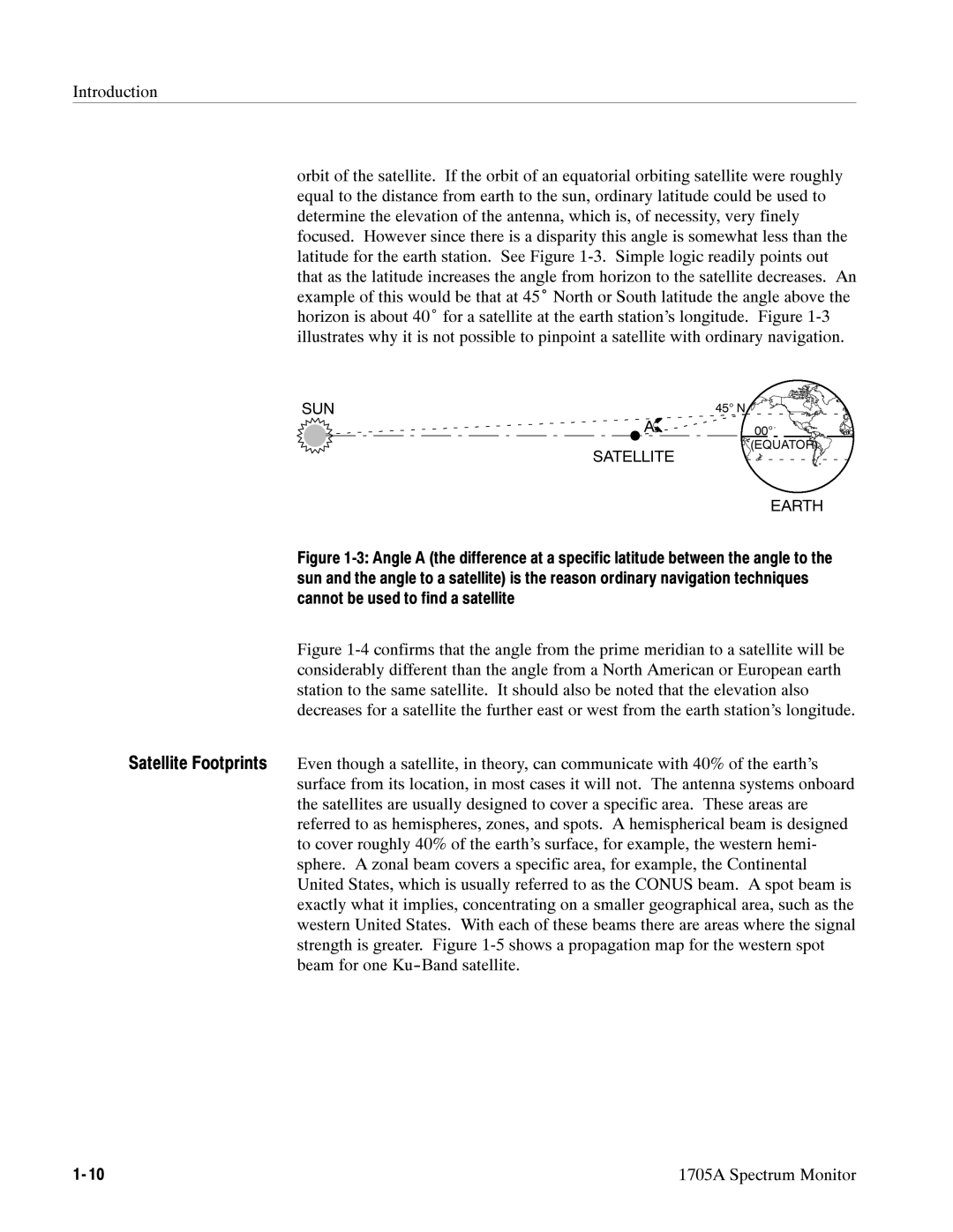 Tektronix 1705A instruction manual SUN Satellite, Earth 