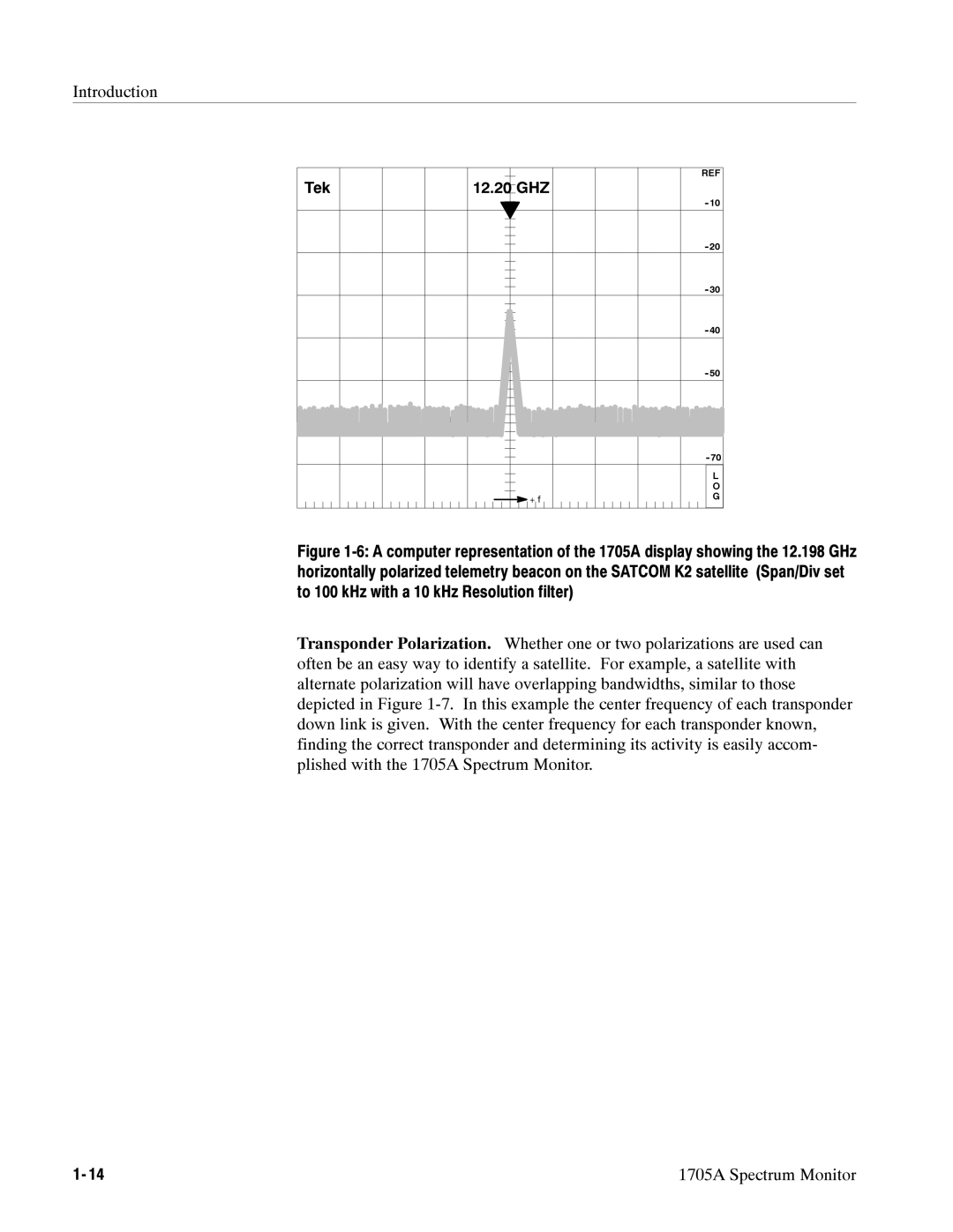 Tektronix 1705A instruction manual Tek 12.20 GHZ 