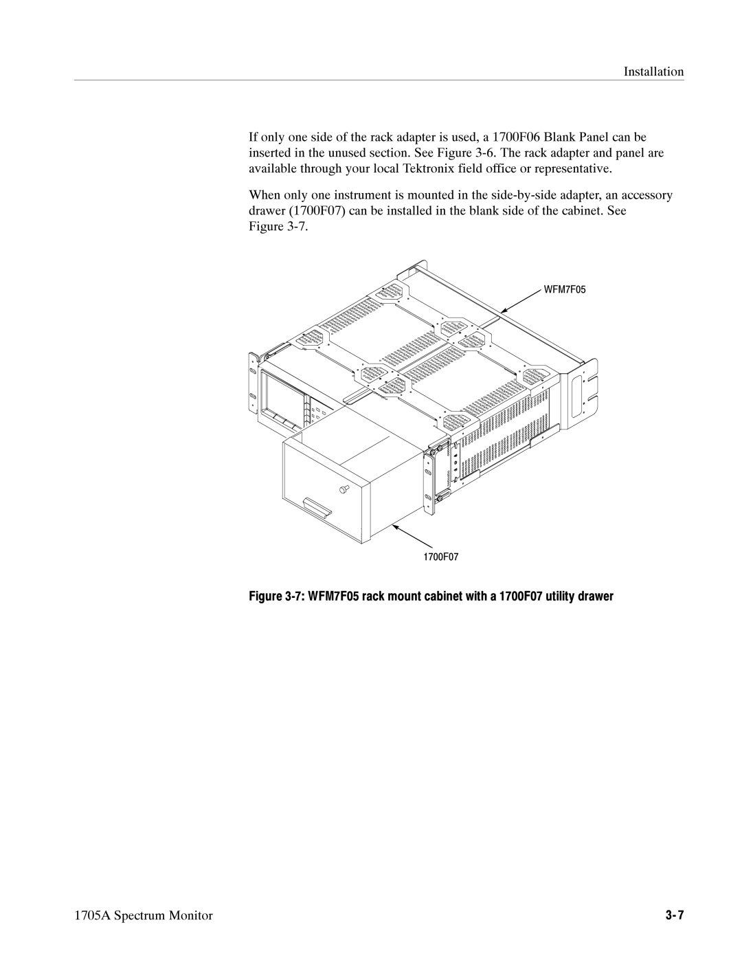 Tektronix 1705A instruction manual 1700F07 