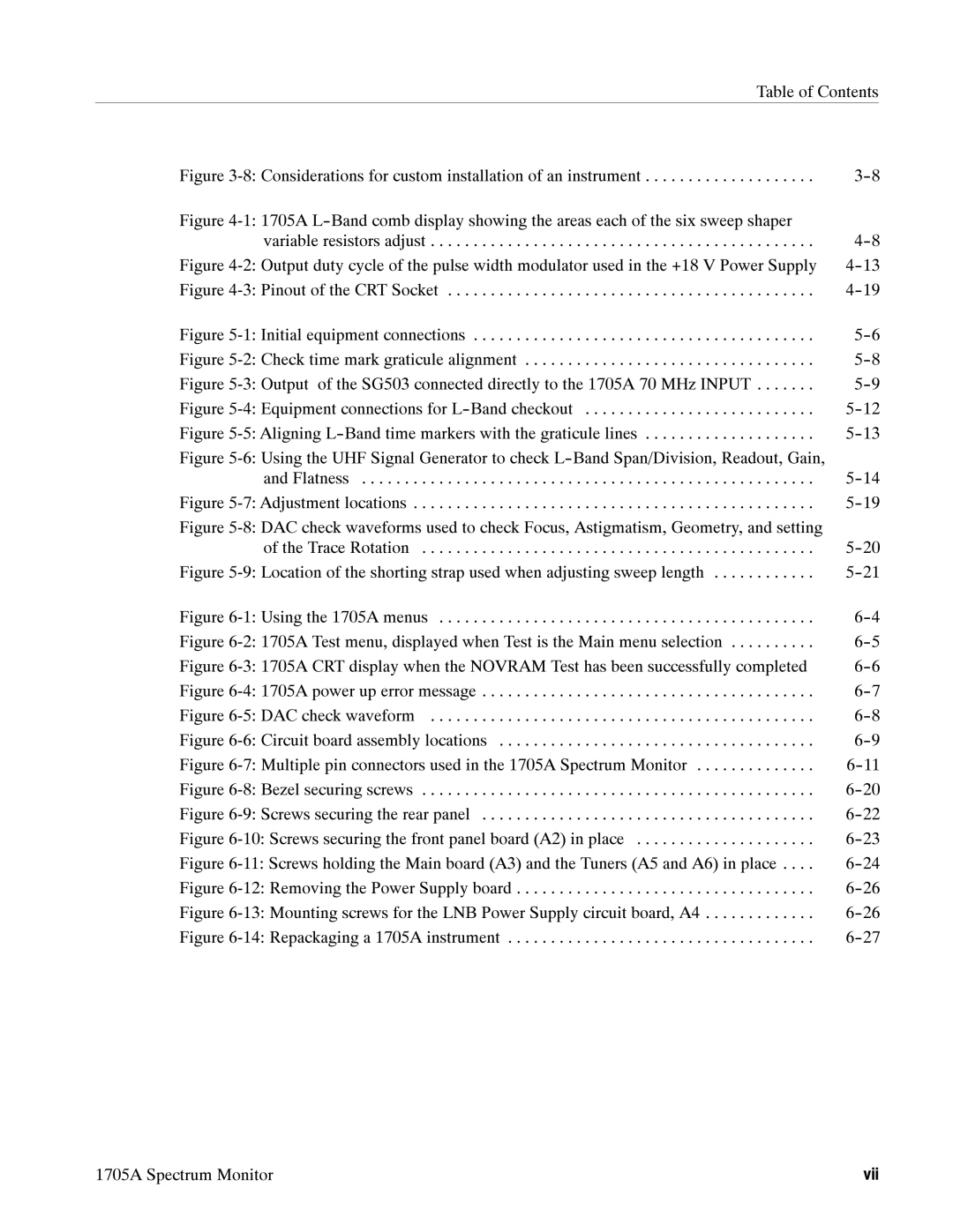 Tektronix instruction manual 1705A Spectrum Monitor Vii, Considerations for custom installation of an instrument 