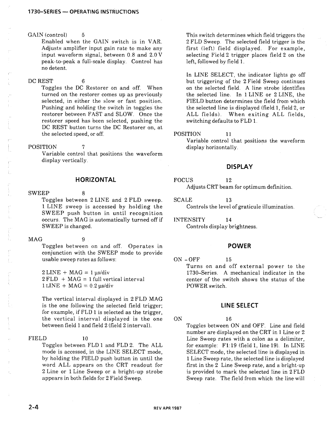 Tektronix 1730-Series manual 