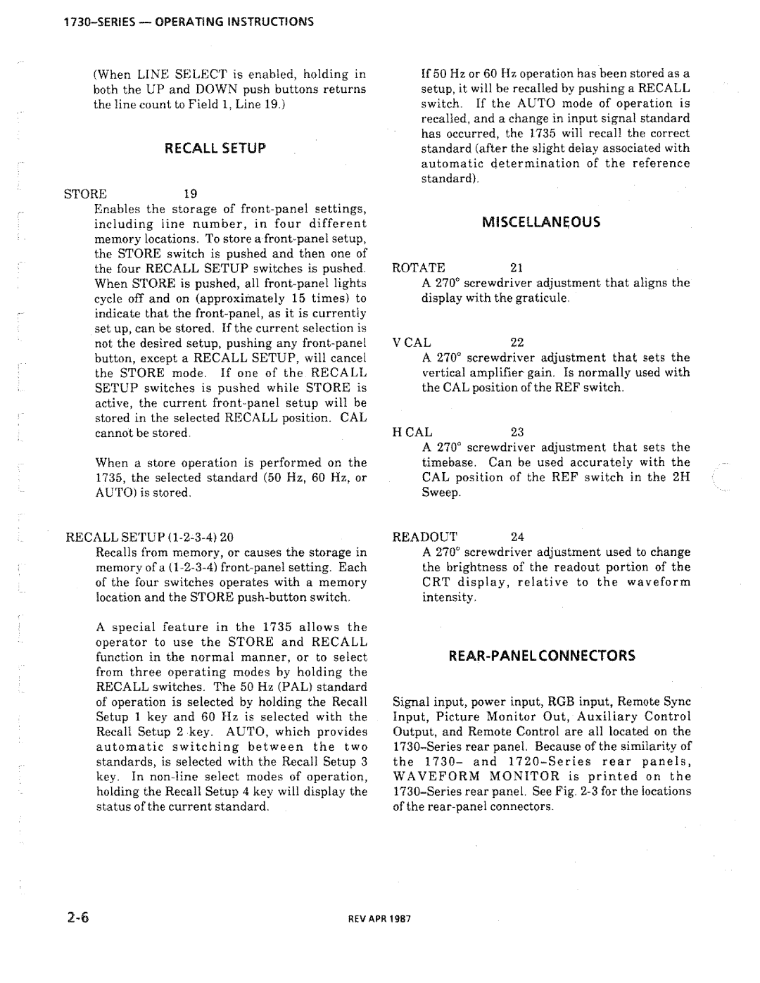 Tektronix 1730-Series manual 