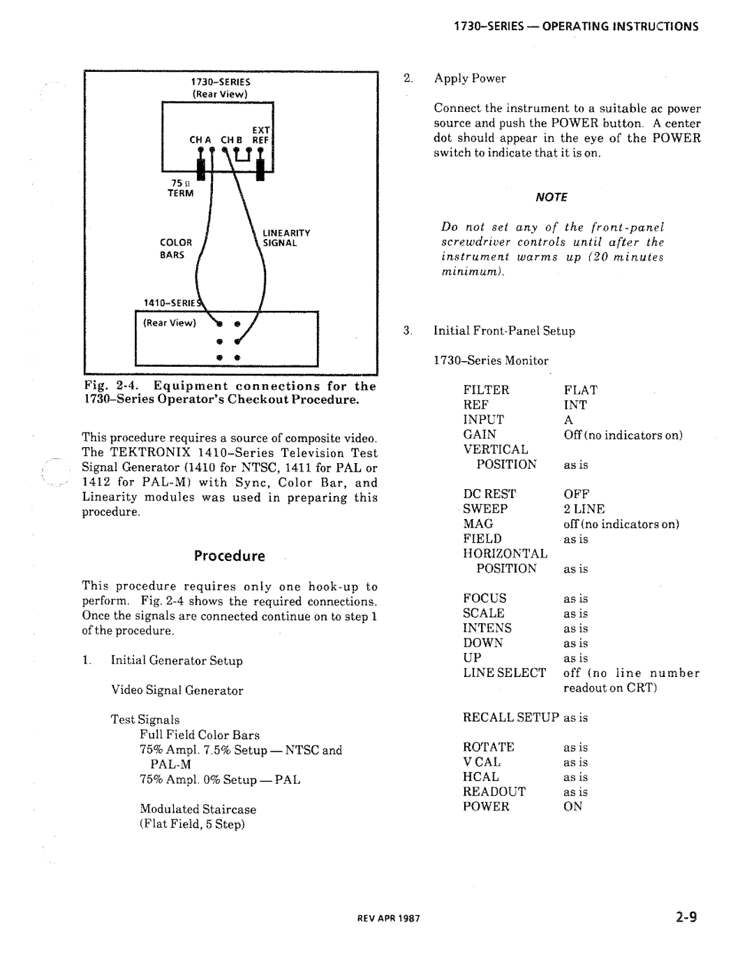 Tektronix 1730-Series manual 