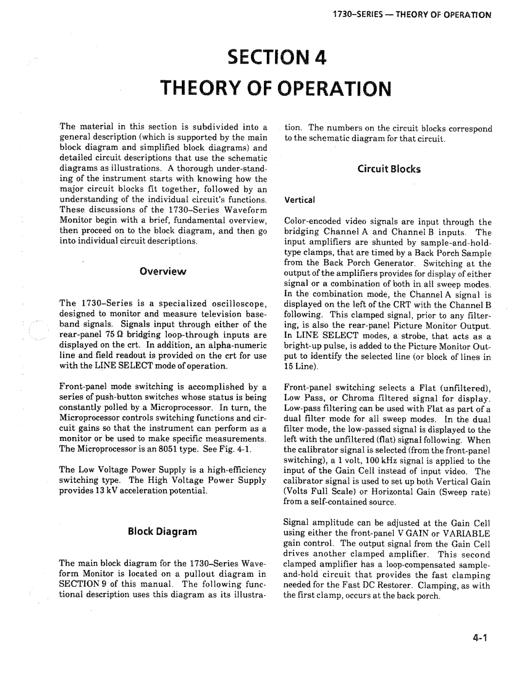 Tektronix 1730-Series manual 