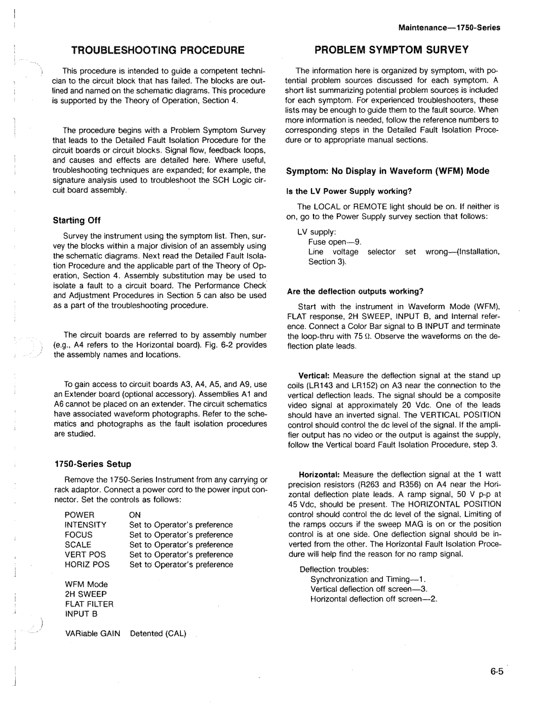 Tektronix 1750 manual 