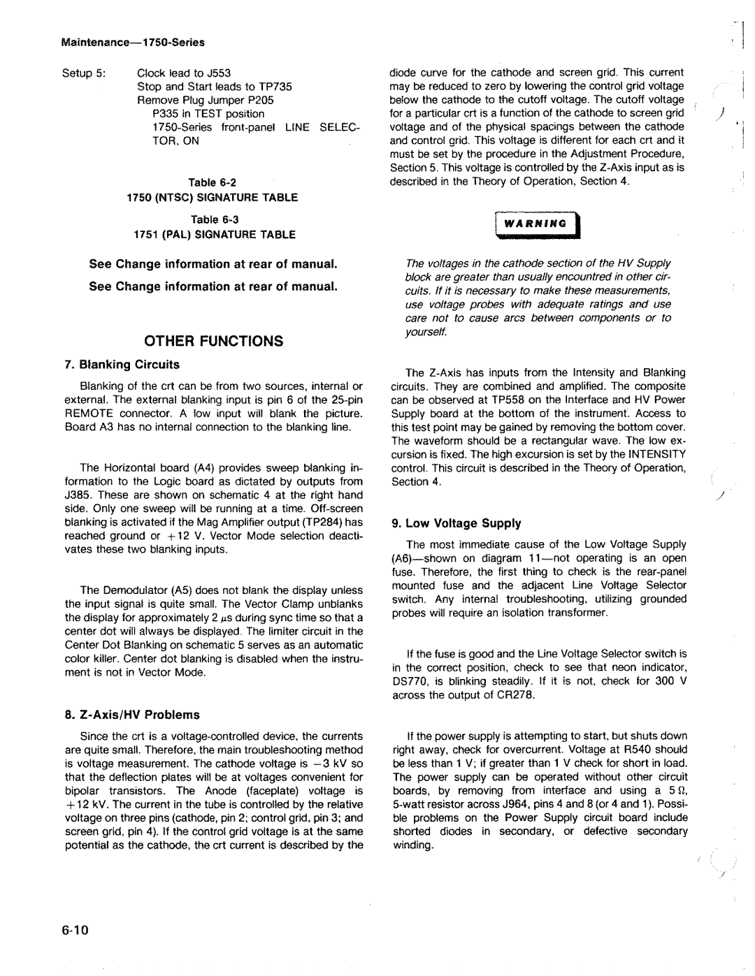 Tektronix 1750 manual 