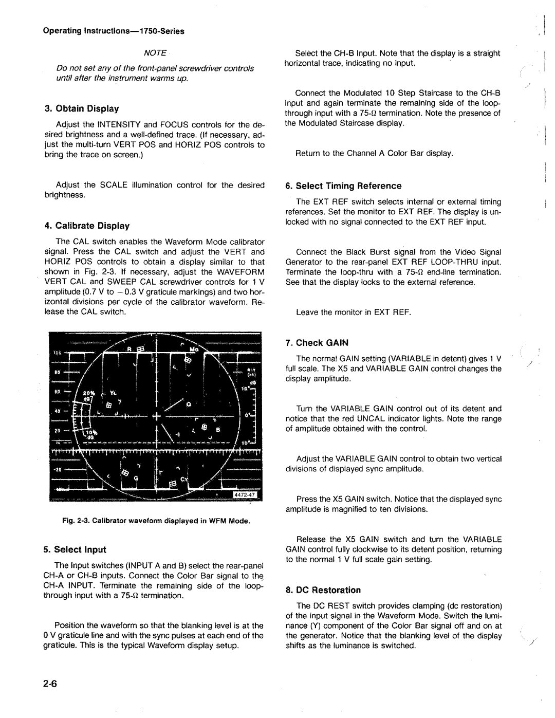 Tektronix 1750 manual 