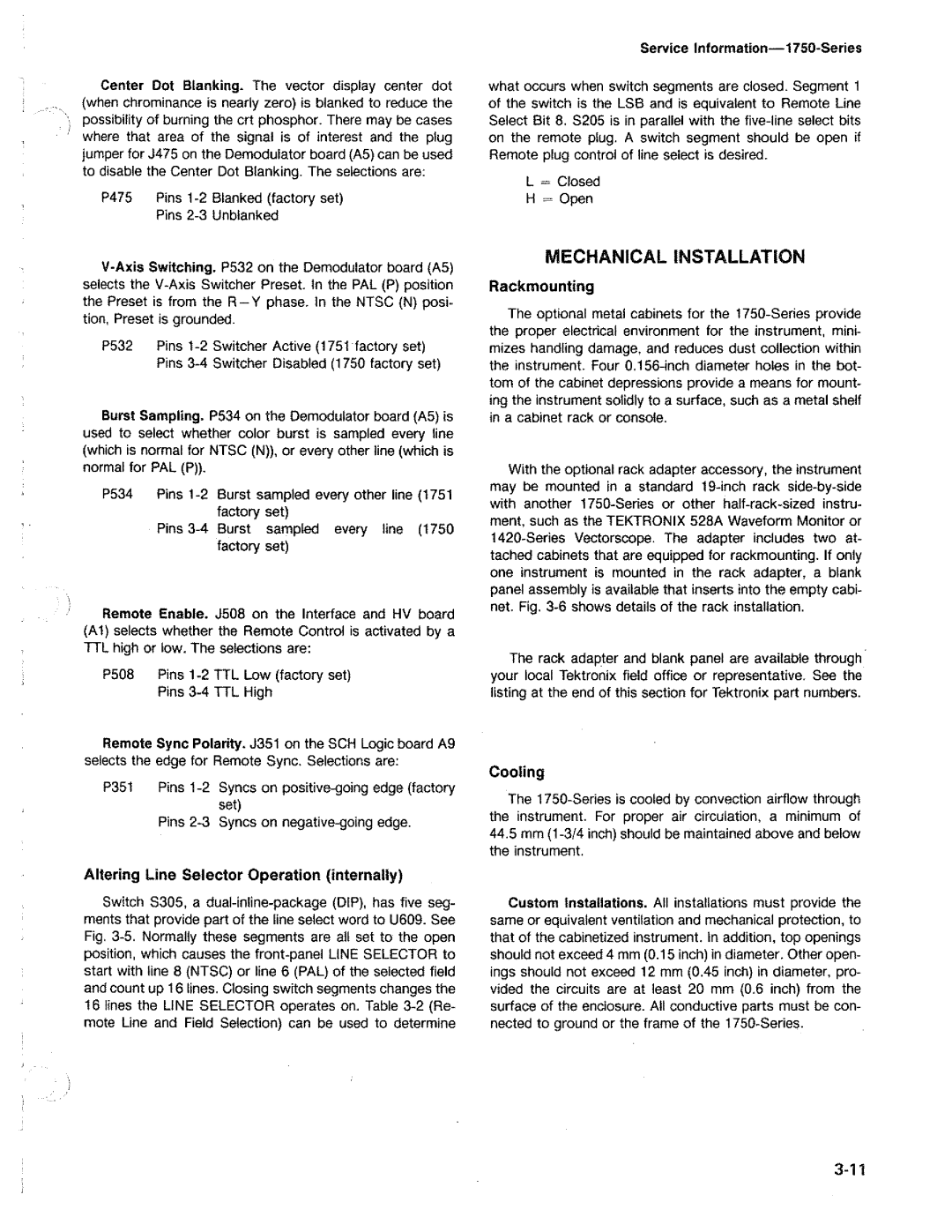 Tektronix 1750 manual 