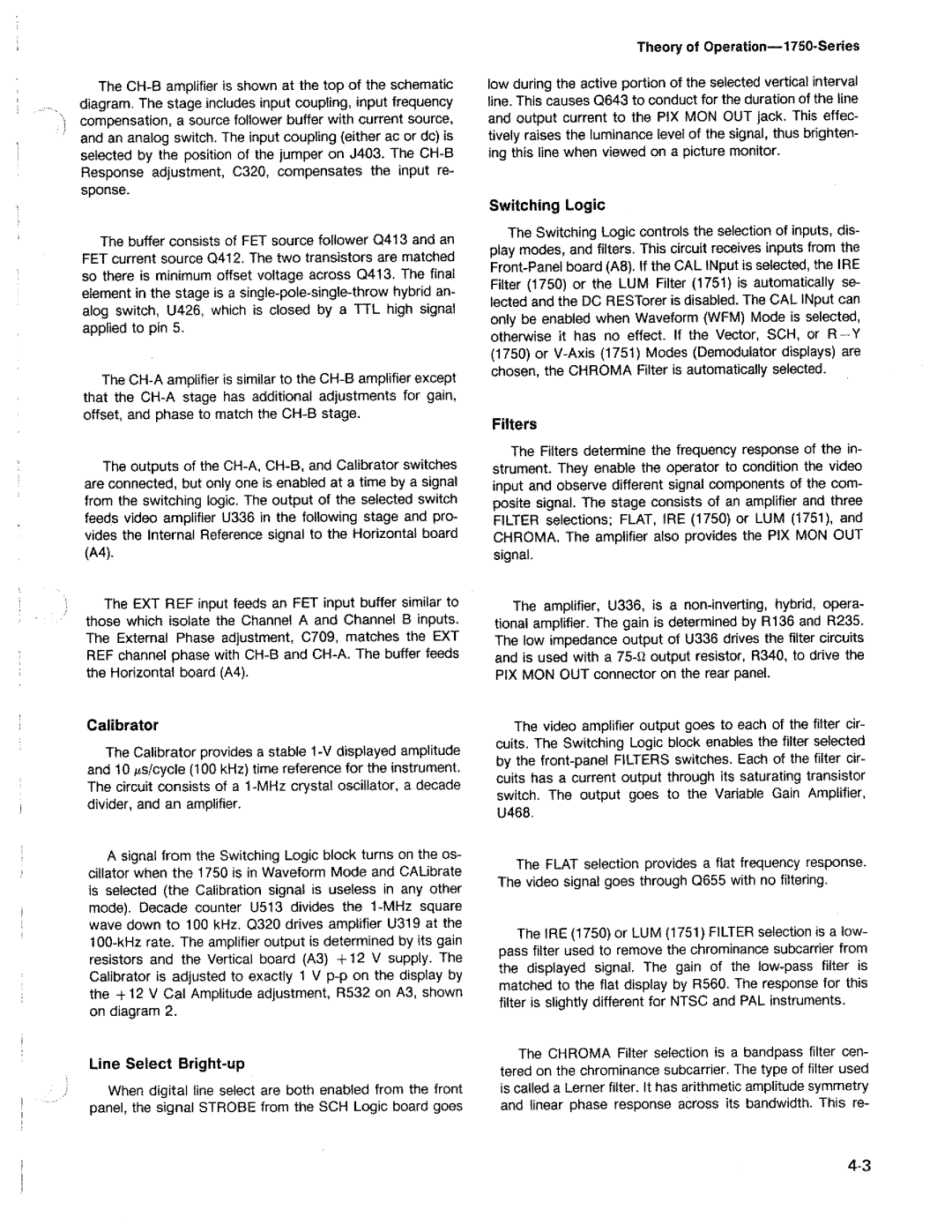 Tektronix 1750 manual 