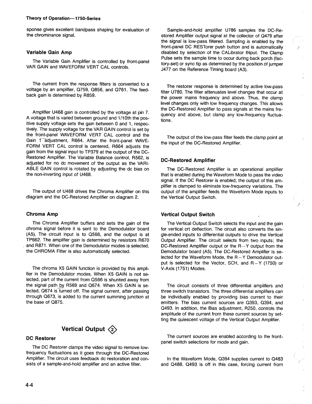 Tektronix 1750 manual 